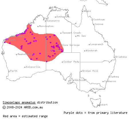 desert banded snake (Simoselaps anomalus) distribution range map