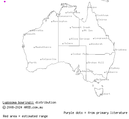 Christmas Island grass-skink (Lygosoma bowringii) distribution range map